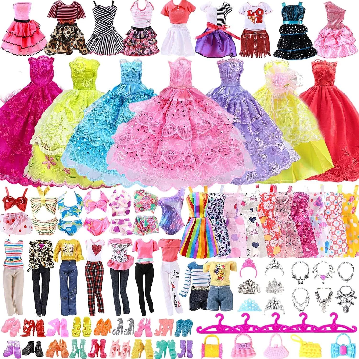 Cfowner 65 PCS Clothes and Accessories for Dolls Including 5 Wedding Gown Dresses 10 Slip Dress 2... | Walmart (US)