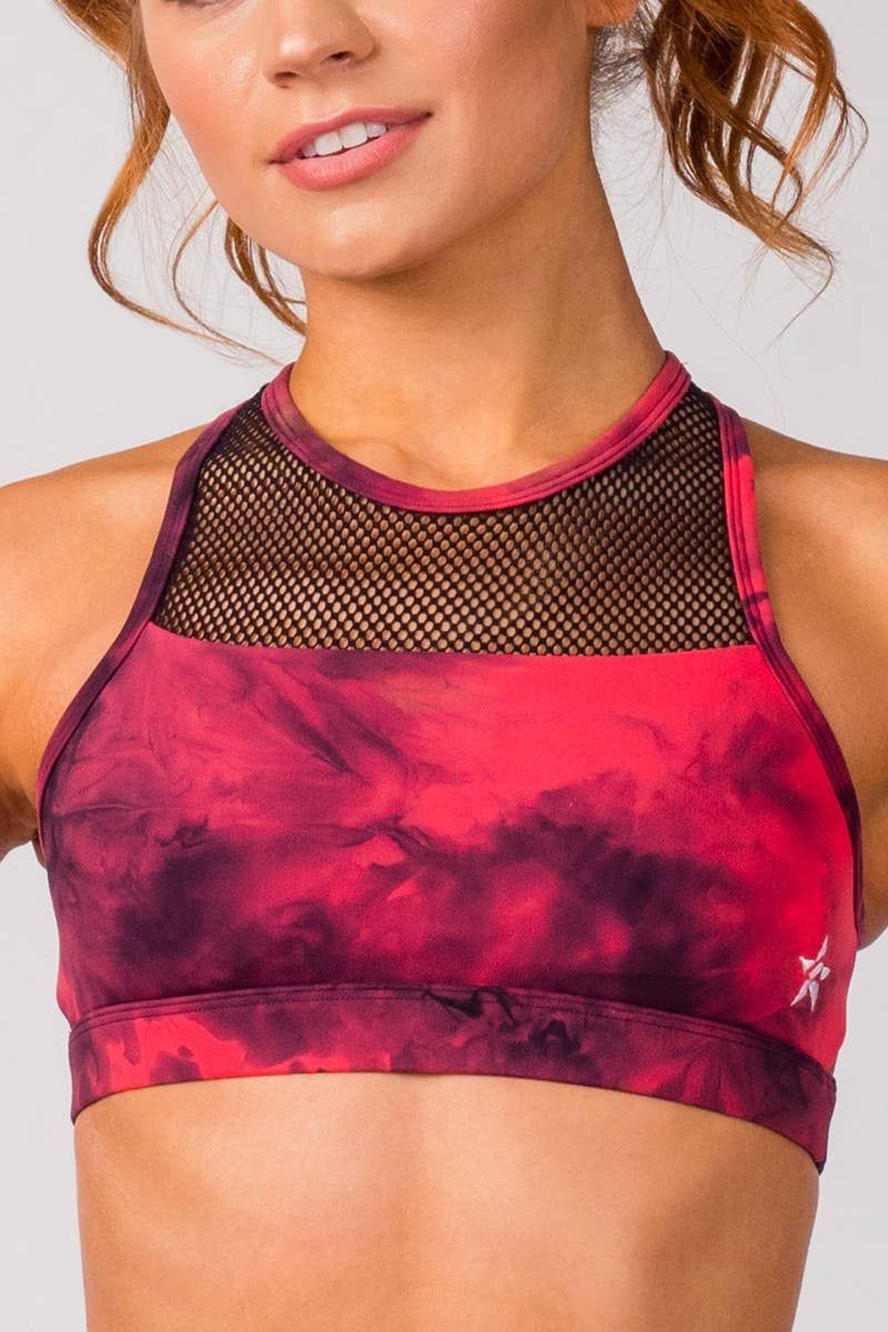 Callie Sports Bra in Magenta Tie Dye Wash | Rebel Athletic
