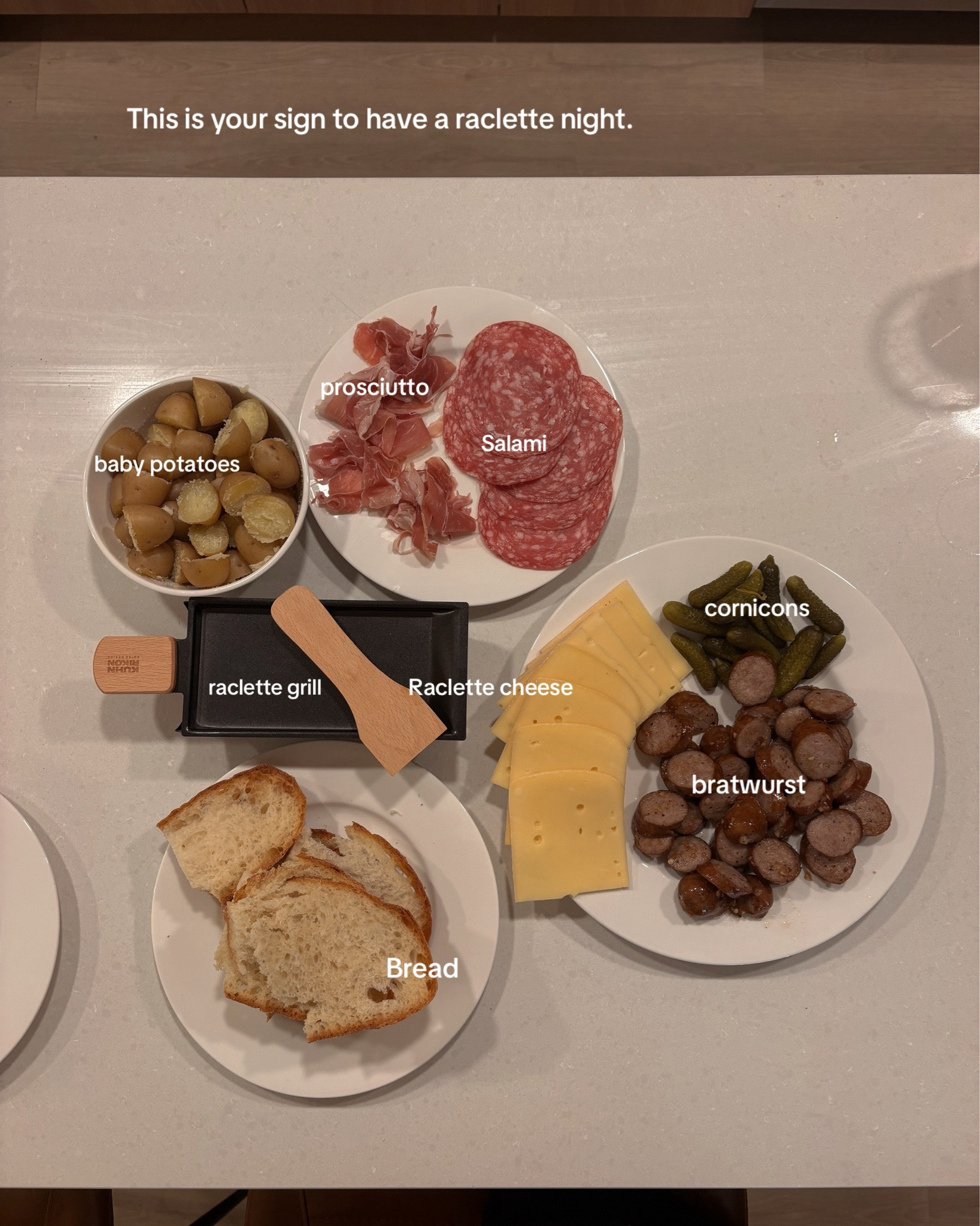 Raclette night is ELITE 😭🔥
What you’ll need👇
• Raclette grill (mine’s from Williams Sonoma)
• Raclette cheese (melts like a dream)
• Bratwurst or any meat
• Baby pickles
• Crusty bread
• BABY POTATOES — non-negotiable 💯

The easiest cozy winter dinner… perfect for a date night or hosting friends. Once you try raclette, you’re obsessed.

✨ Reposting because y’all loved this so much — like + save so you don’t forget!

#raclette #dinnerideas #winterrecipes #datenightideas #cozydinner #cheeselover

#LTKfoodie #LTKSeasonal #LTKHoliday