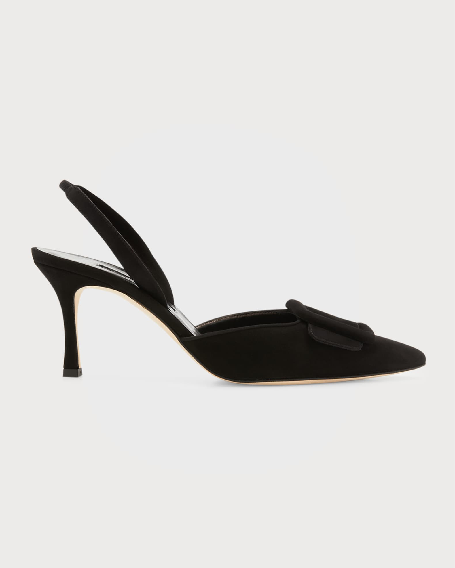 Manolo Blahnik Maysli Suede Buckle Halter Pumps | Neiman Marcus