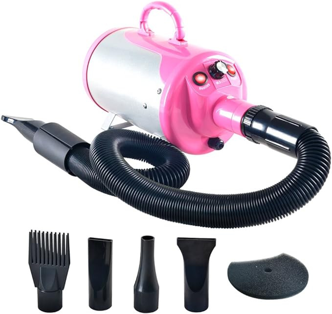 SHELANDY Groomer Partner Pet Hair Force Dryer Dog Grooming Blower with Heater (Pink) | Amazon (US)