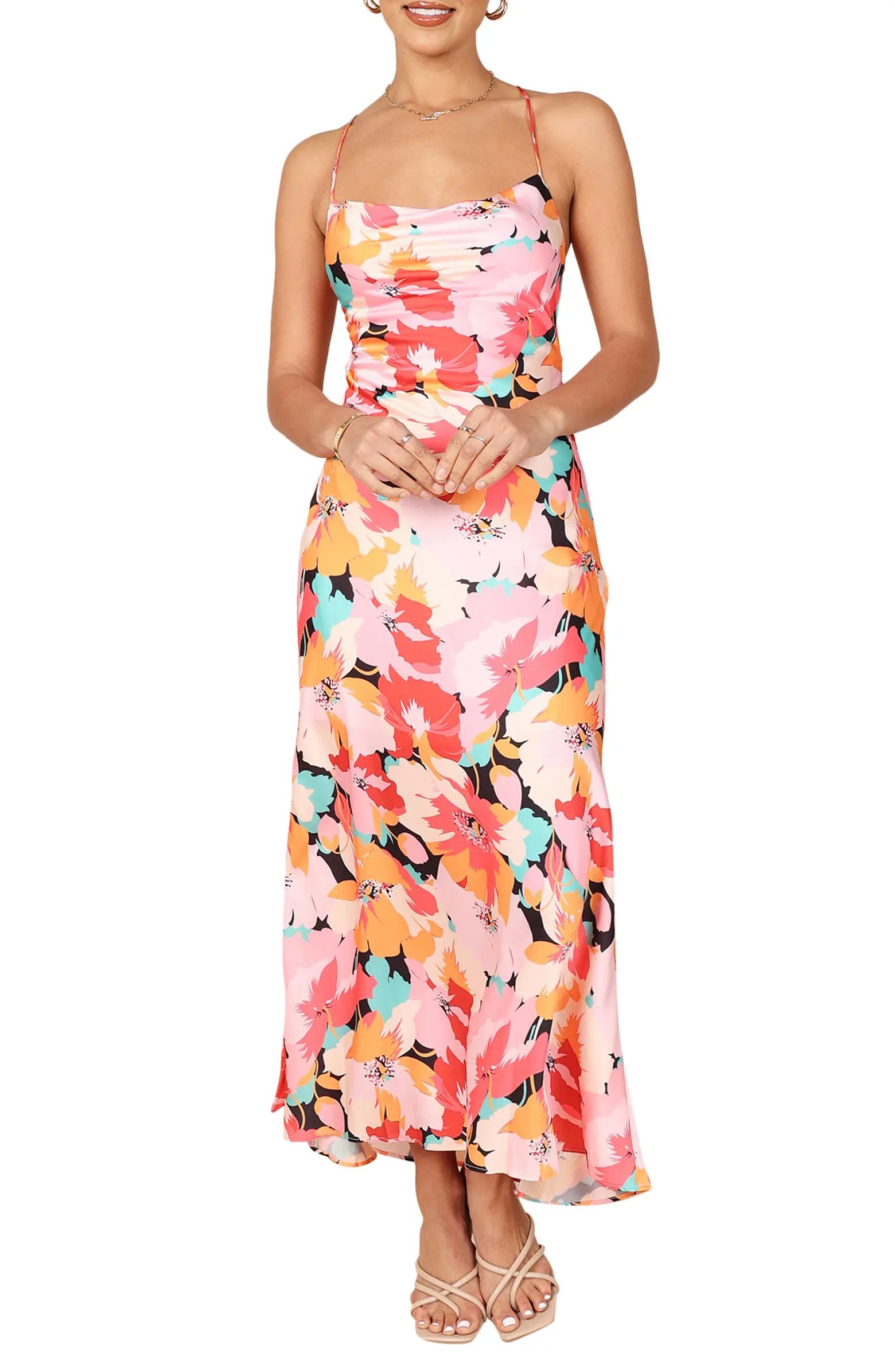 Posse Floral Lace-Up Back Maxi Dress | Nordstrom
