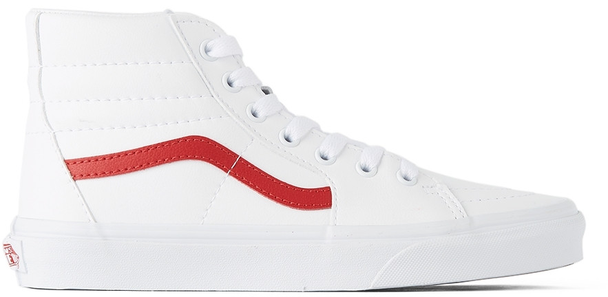 Kids White & Red Sk8-Hi Big Kids Sneakers | SSENSE