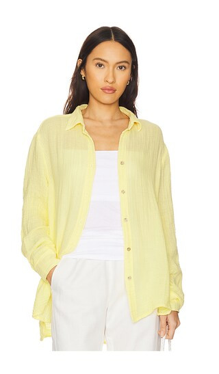 Leo Button Down Shirt in Lemonade | Revolve Clothing (Global)