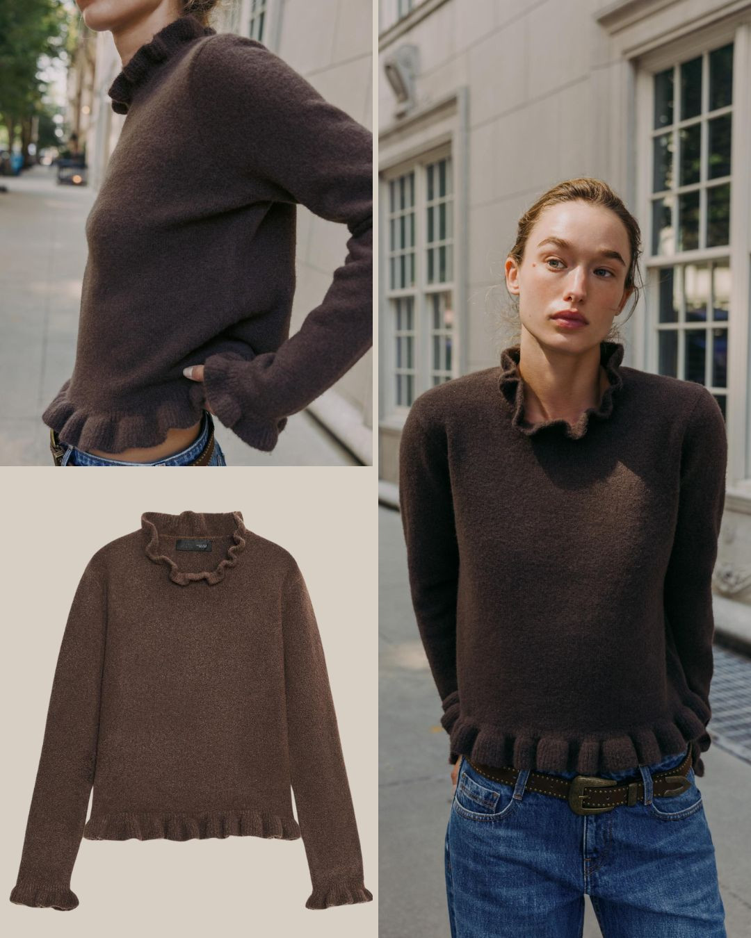The perfect cozy-meets-chic look 🍂 This Zara ruffle trim sweater is soft, feminine, and so easy to style with jeans or trousers. A fall essential you’ll wear on repeat!

Zara fall sweater, brown ruffle sweater, cozy fall outfit, fall fashion 2025, ruffle neck sweater, Zara outfit ideas 

 #LTKSeasonal #LTKStyleTip #LTKBeauty