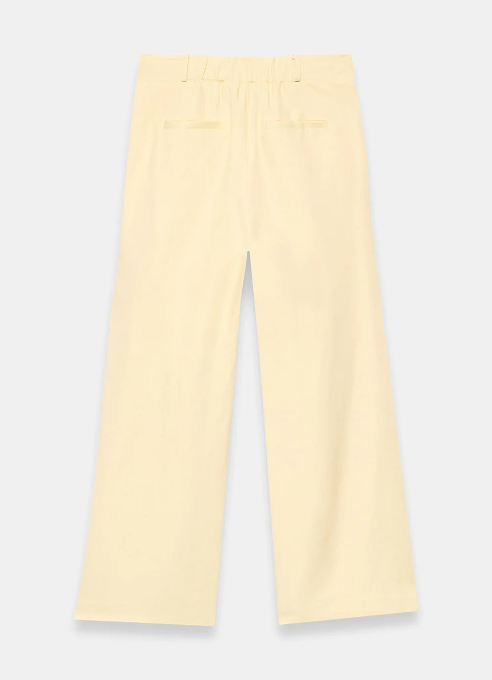 Yellow Linen Blend Pleated Wide Leg Trousers | Mint Velvet