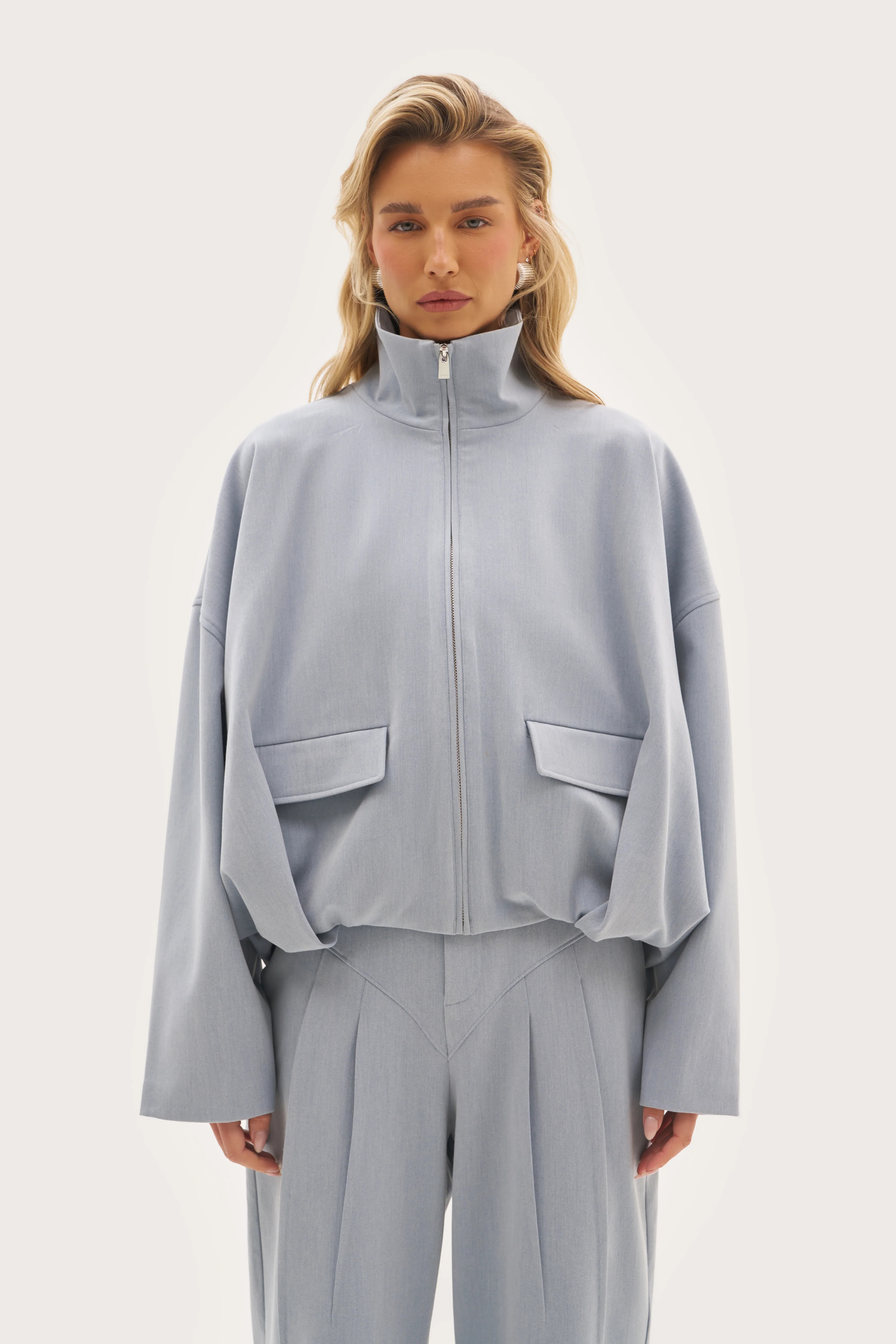 Tailored Track Jacket - Washed Blue | Maebe UK