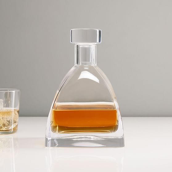 Glass Decanter, Pyramid Whiskey, Clear | West Elm (US)