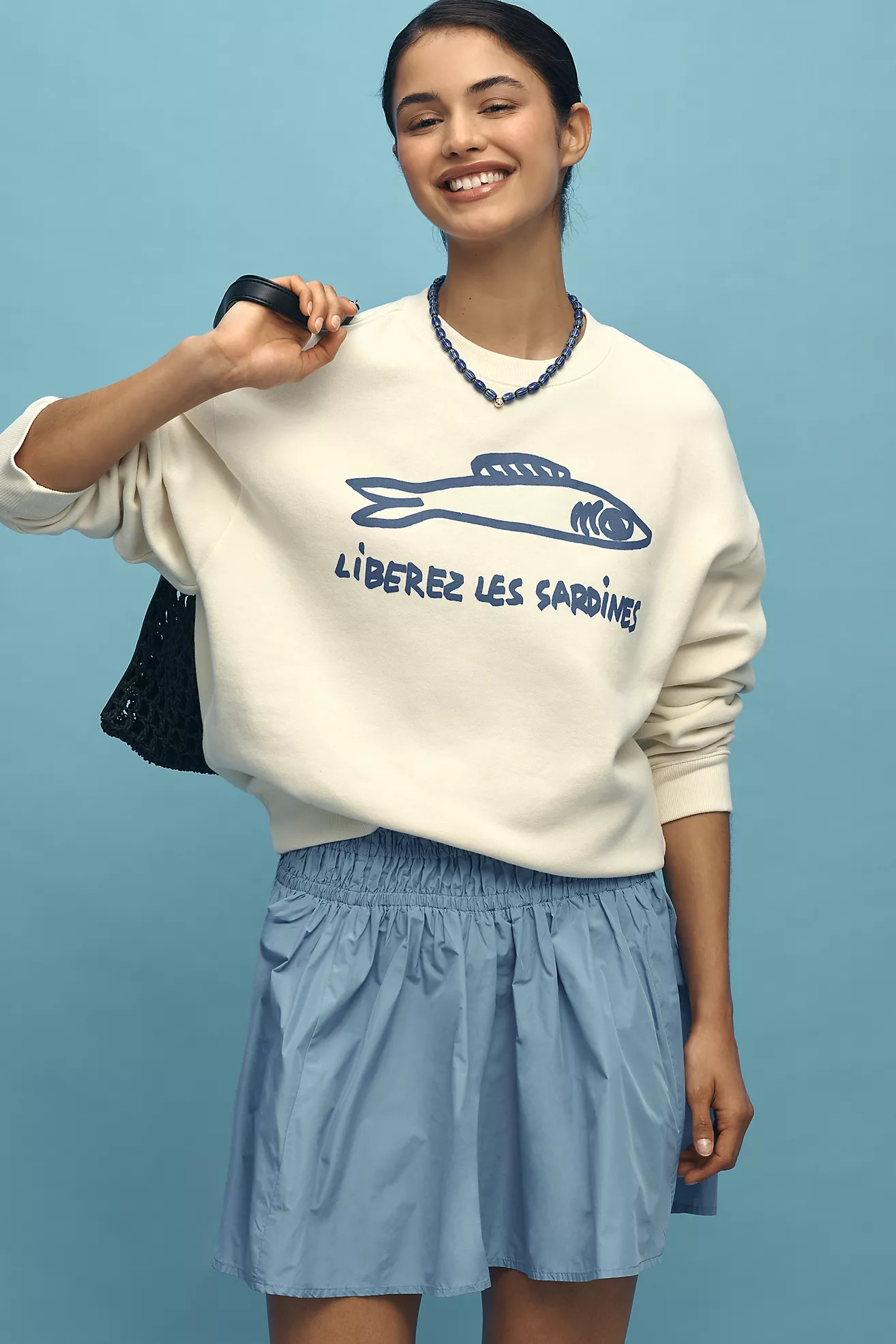Clare V. Sardine Oversized Graphic Sweatshirt | Anthropologie (US)