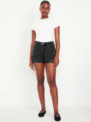 Curvy High-Waisted OG Jean Cut-Off Shorts -- 3-inch inseam | Old Navy (US)
