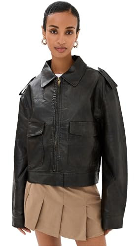Lioness Women's Eighties Bomber Jacket, Washed Onyx, Black, L | Amazon (US)