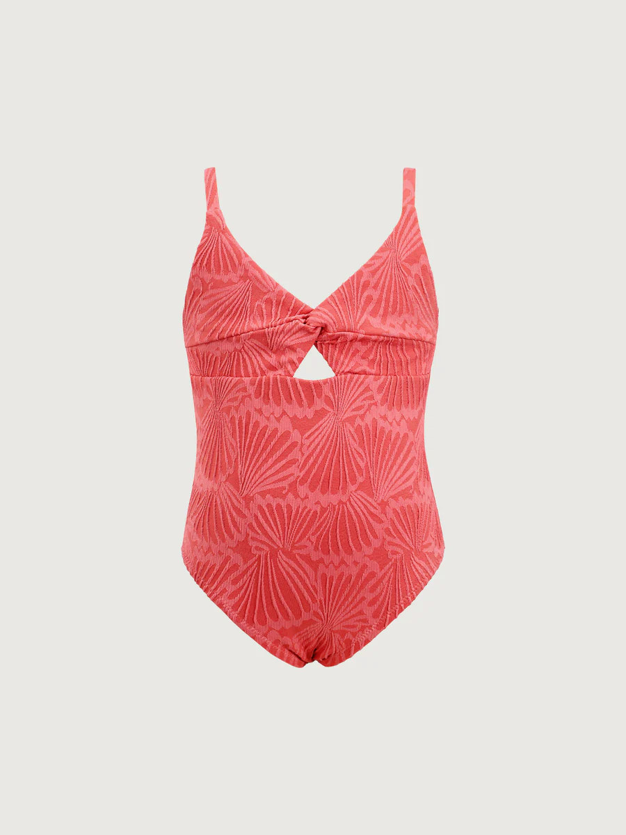 Girls' Red Jacquard One-Piece & Reviews - Red - Sustainable Girls Clothing | BERLOOK | BERLOOK