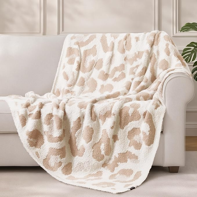 Leopard Throw Blanket for Couch Bed Sofa Ultra Soft Cozy Animal Print Blanket, Lightweight Wester... | Amazon (US)