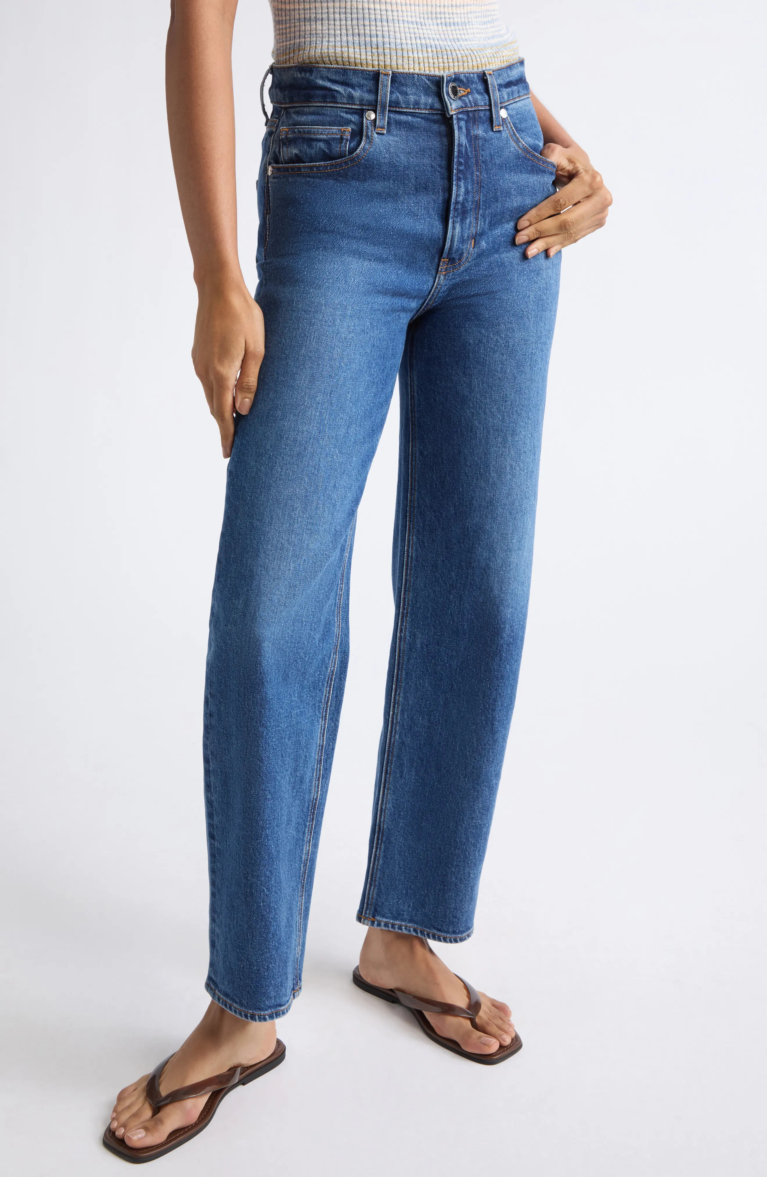 Veronica Beard Harley Arc Leg Jeans in Bright Blue at Nordstrom, Size 24 | Nordstrom