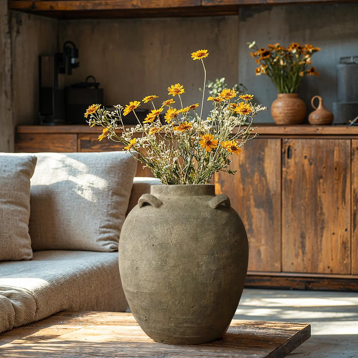 Handcrafted Distressed Terracotta 15.4" H Round Vase | Wayfair North America