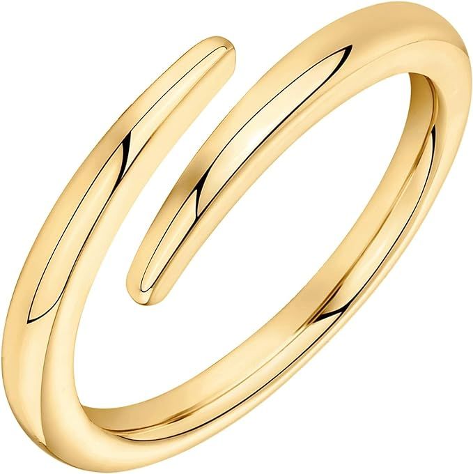 PAVOI 14K Gold Plated Cubic Zirconia Open Twist Eternity Band for Women | Amazon (US)