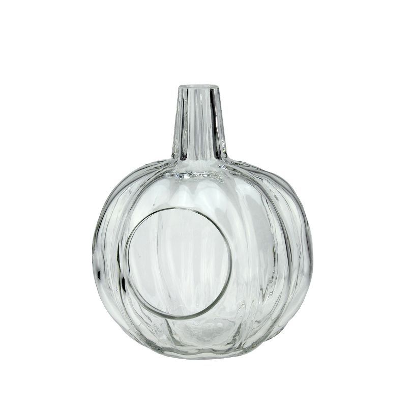 Northlight 9" Clear Glass Pumpkin Pillar Candle Holder | Target