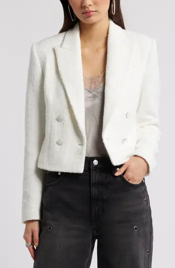 Crop Double Breasted Tweed Blazer | Nordstrom