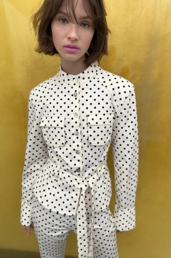 POLKA DOT SHIRT JACKET | Zara Canada