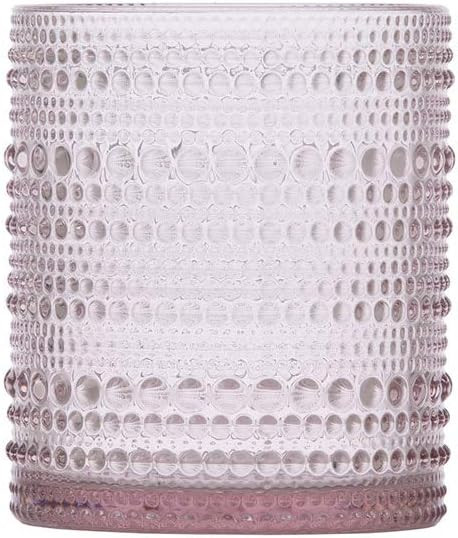 Fortessa D&V Jupiter Double Old Fashion Glass, 10 Ounce, Set of 6, Pink | Amazon (US)
