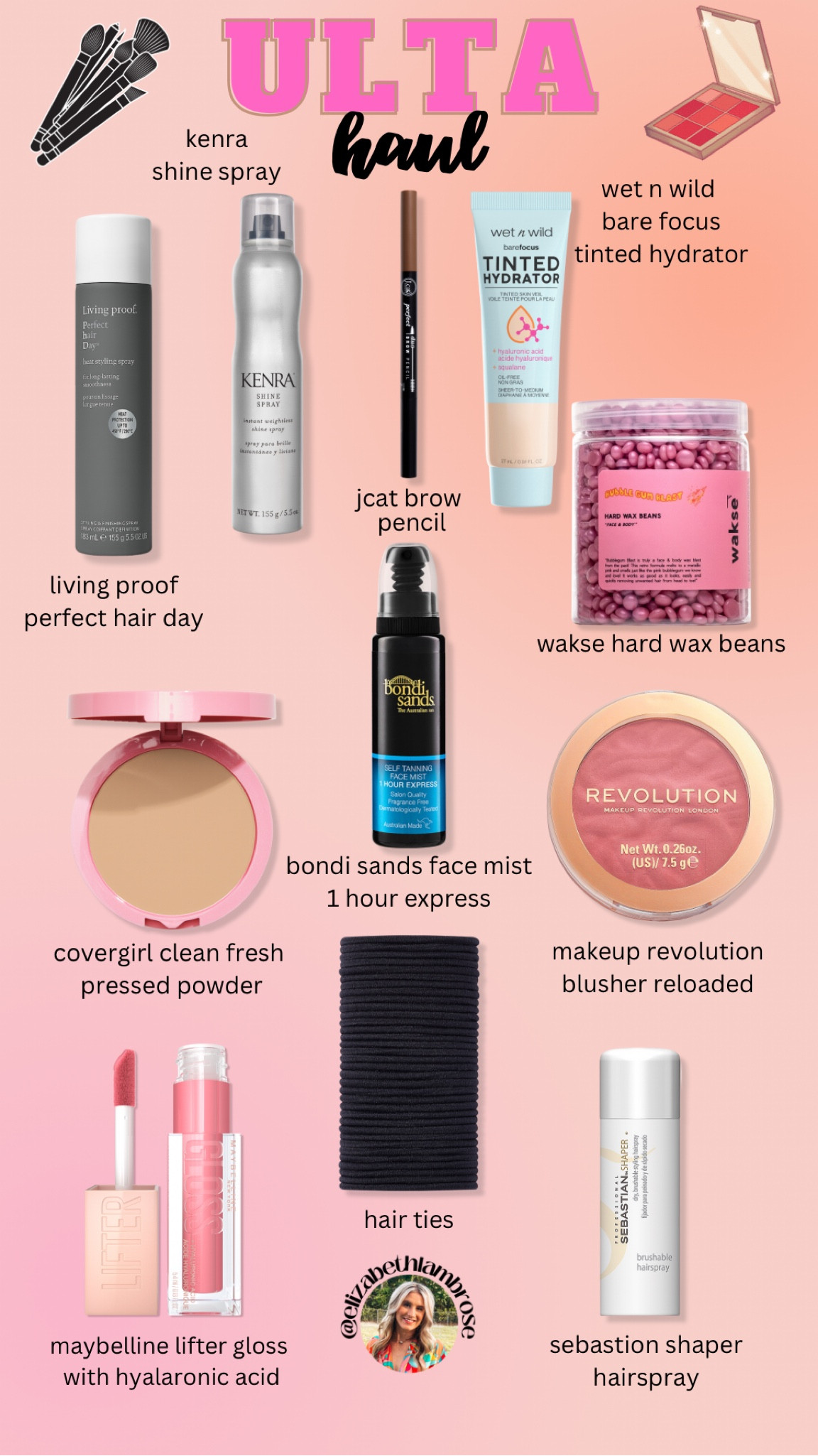 ULTA haul!! 
had a big order to keep my status until the end of the year lol
i decided to splurge on some things to try them out! 
so far im loving the living proof phd, and the kenra shine spray!
maybelline gloss is so good too

#makeup #gloss #ulta #beauty #brow #powder #hair #heat #ties #shine 

#LTKtravel #LTKstyletip #LTKbeauty