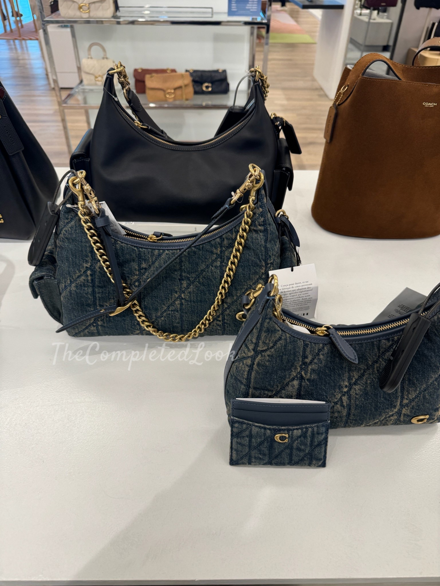 Coach denim collection retail 🫶🏾💙 Coach Juliet with pockets is so cute! #coachbag #coachdenim
