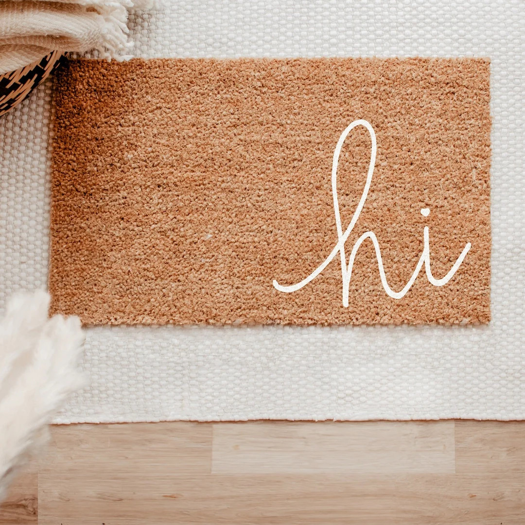 Hi White Doormat Coco Mat Entry Way Doormat Welcome Mat Entryway Decor Front Door Decor - Etsy | Etsy (US)