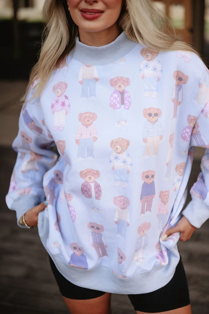 Teddy Bears Printed All Over Sweatshirt | Katydid.com