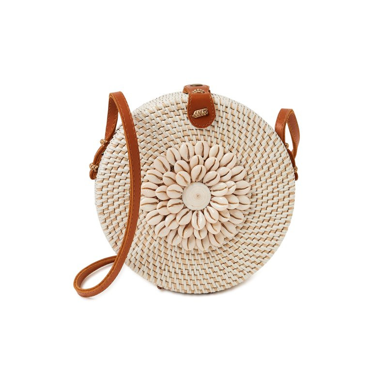 Twig & Arrow Women's Round Wicker Crossbody | Walmart (US)