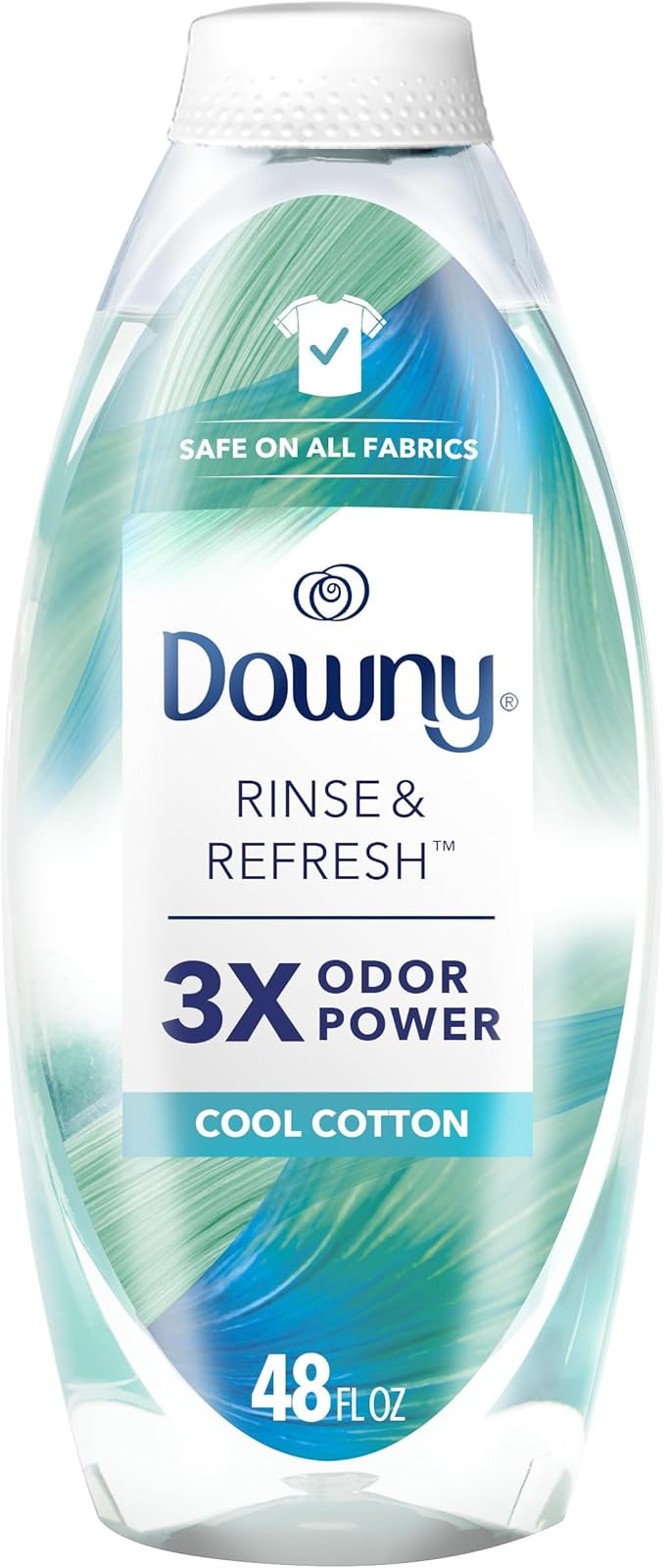 Downy Rinse & Refresh Laundry Odor Remover And Fabric Softener, Cool Cotton, 48 Fl Oz, HE Compati... | Amazon (US)
