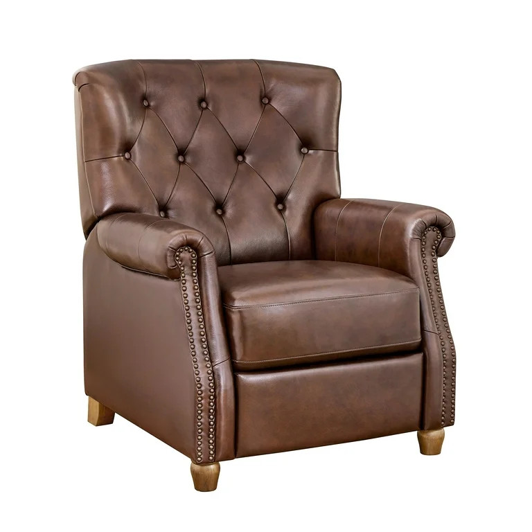 Pioneer Woman Harper Leather Recliner with Whiskey Upholstery | Walmart (US)