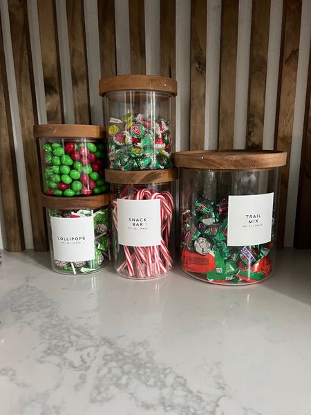 Christmas Decor for our treats this season! I love the clean look of the jars while being festive!

#LTKhome #LTKHoliday #LTKfindsunder50