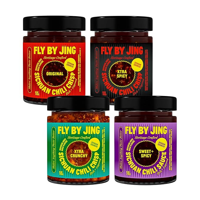 FLYBYJING Chili Crisp Bundle: Four Premium Chili Sauces Good on Noodles, Proteins, Veggies & Ever... | Amazon (US)