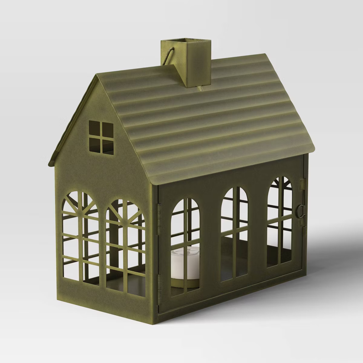 8.25"x4.25" Tealight Metal House Christmas Lantern Candle Holder Bronze - Wondershop™ | Target