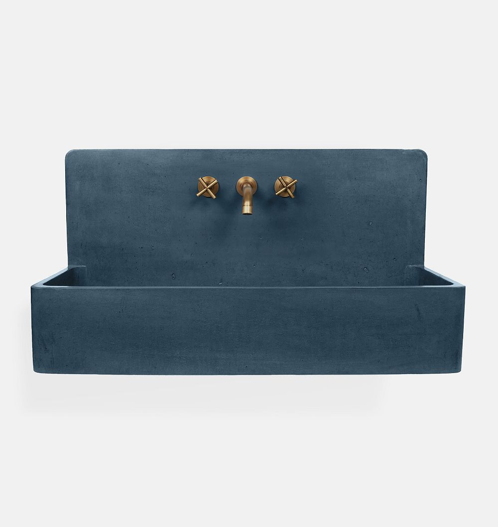 Edy 36"" Bucket Sink - Dark Blue - Widespread | Rejuvenation