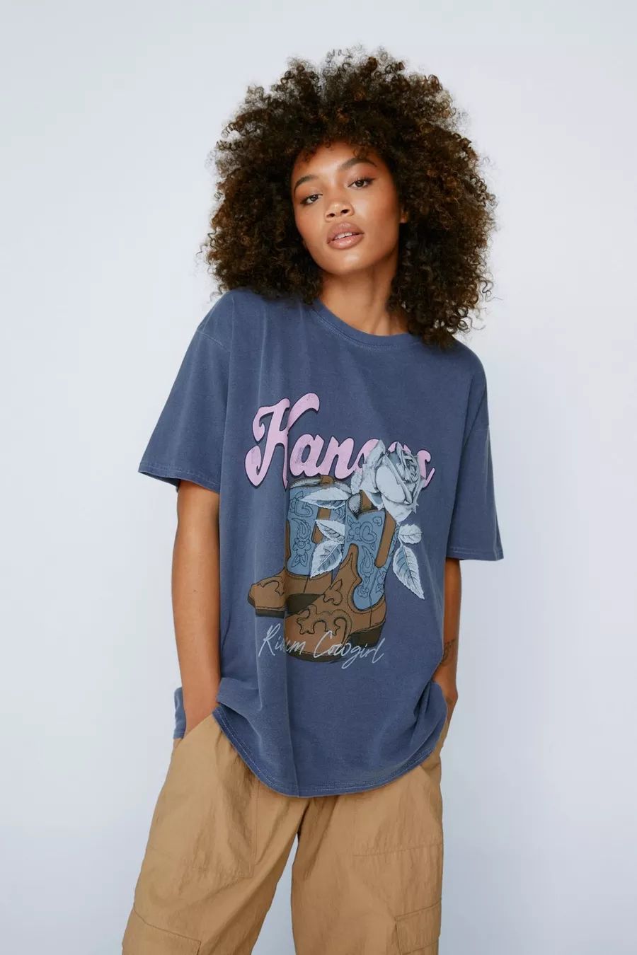 Kansas Cowgirl Washed Graphic T-shirt | Nasty Gal (US)