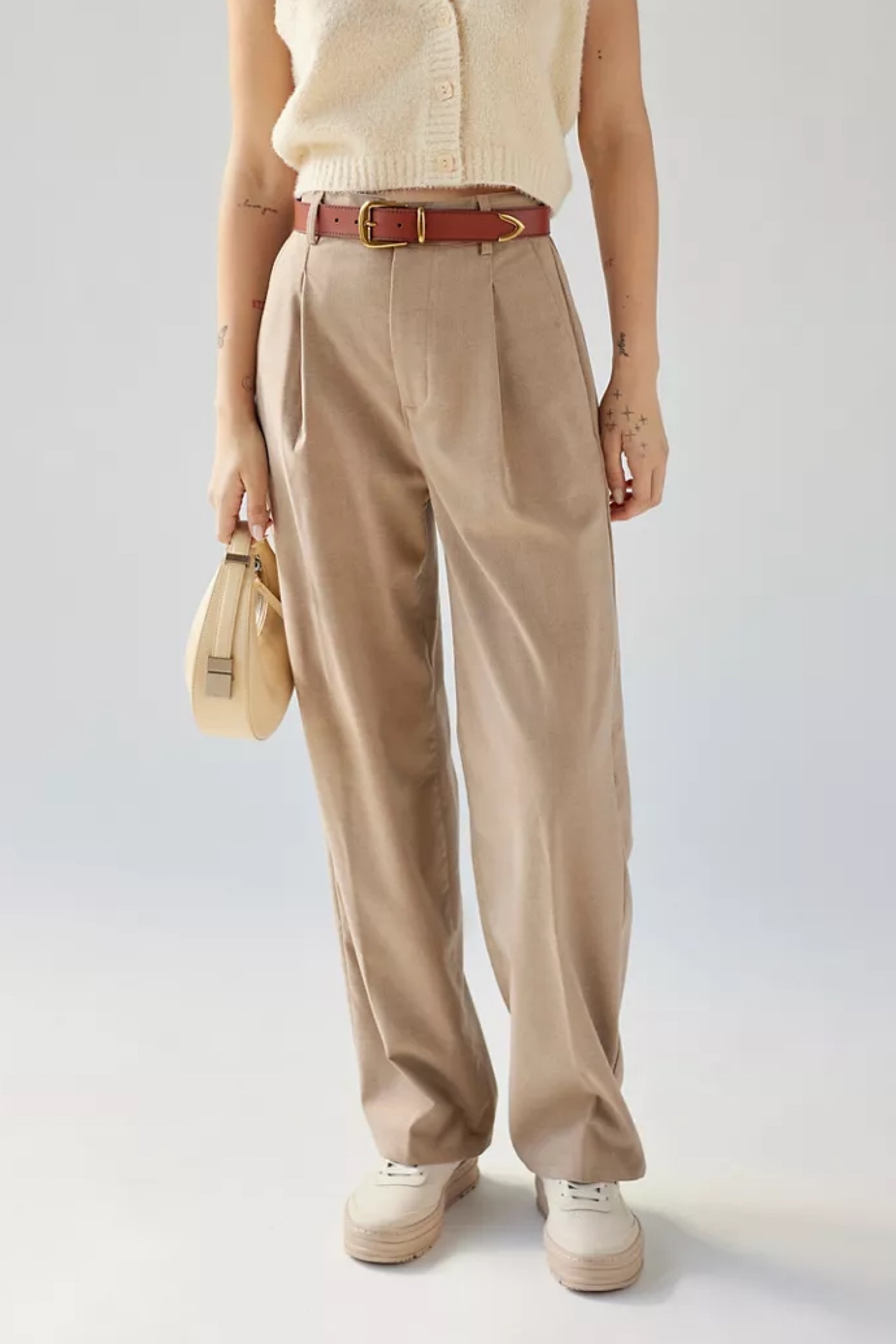 Columnist High Waisted Knit Trouser Pant