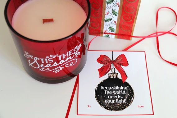PRINTABLE Christmas Gift Tags for Candles Digital Shine | Etsy | Etsy (US)