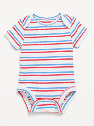 Short-Sleeve Ribbed Striped Bodysuit for Baby | Old Navy (US)