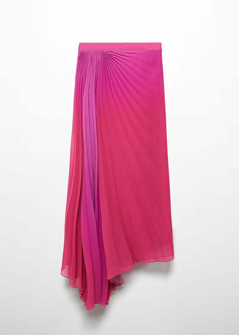Pleated asymmetric skirt  -  Women | Mango USA | MANGO (US)