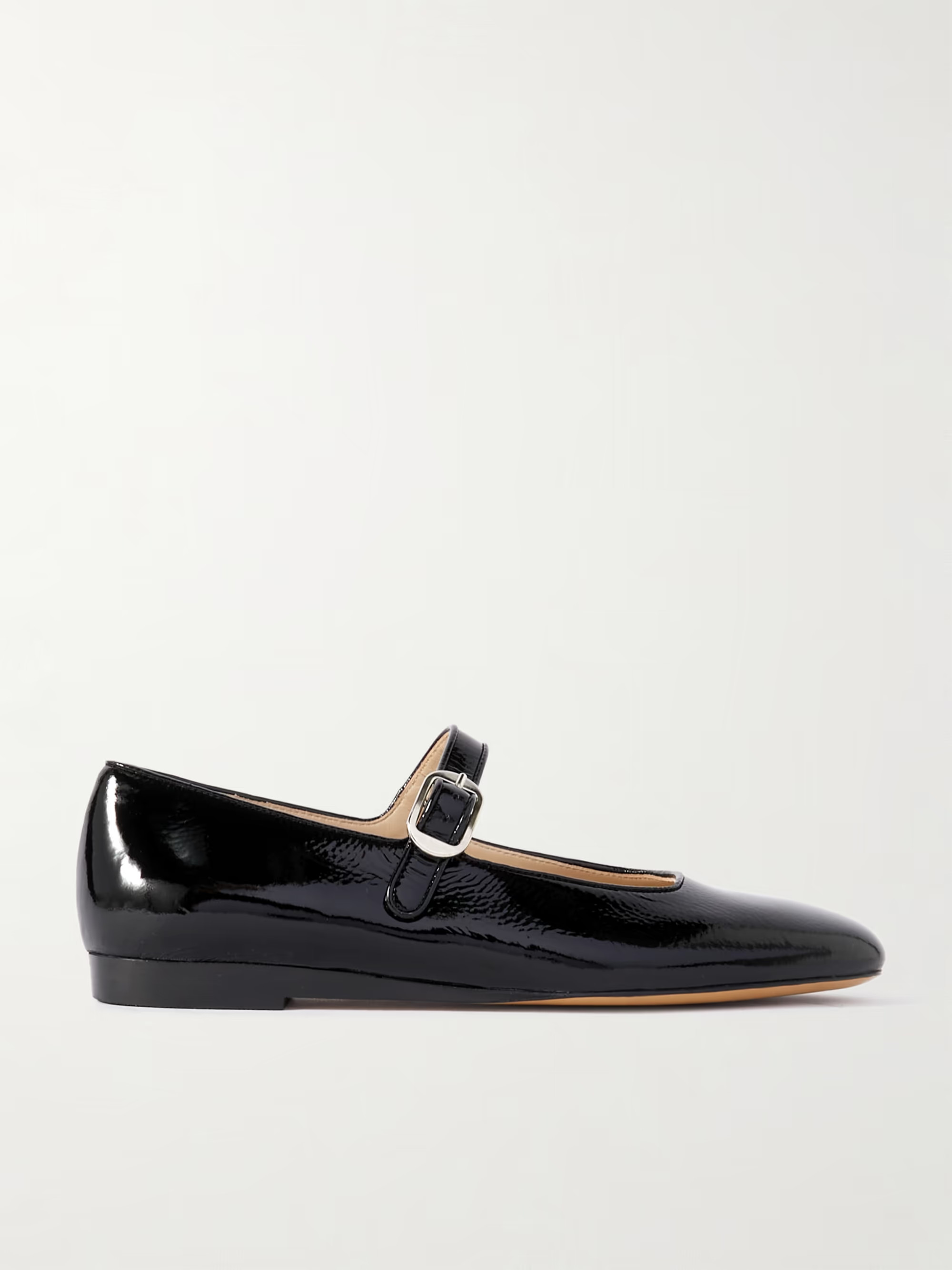 Crinkled patent-leather Mary Jane ballet flats | NET-A-PORTER (UK & EU)