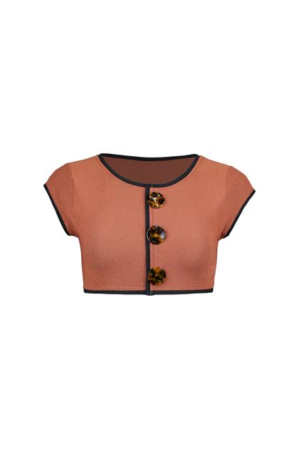 The Grace Top (Faux Suede Burnt Sienna/Black) | SAME