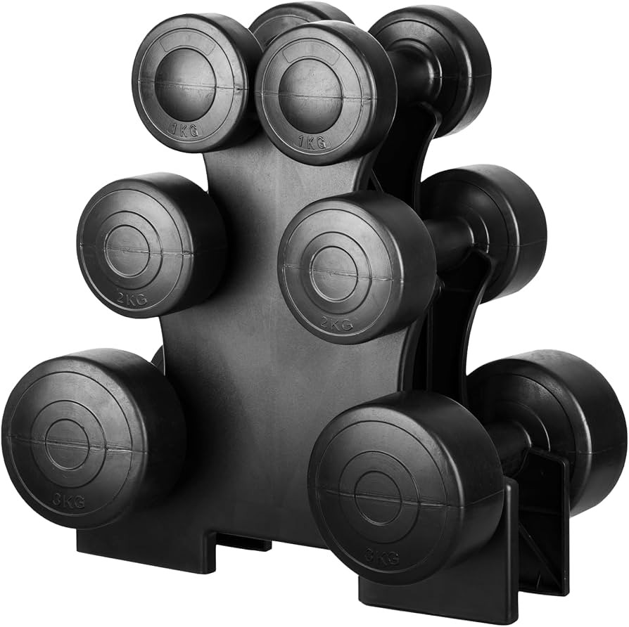 Straame Dumbbell Set with carry Rack - Hand Weights for Men & Women - 1kg, 2kg, 3kg Tree Set for ... | Amazon (UK)