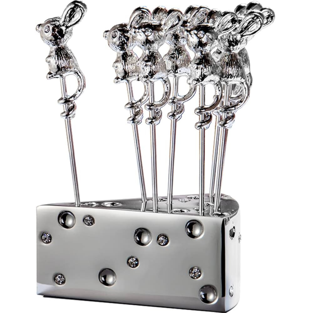 WAYUTO 8 Pcs Mouse Shaped Cocktail Picks with Cheese Holder Stainless Steel Martini Picks Reusabl... | Amazon (US)