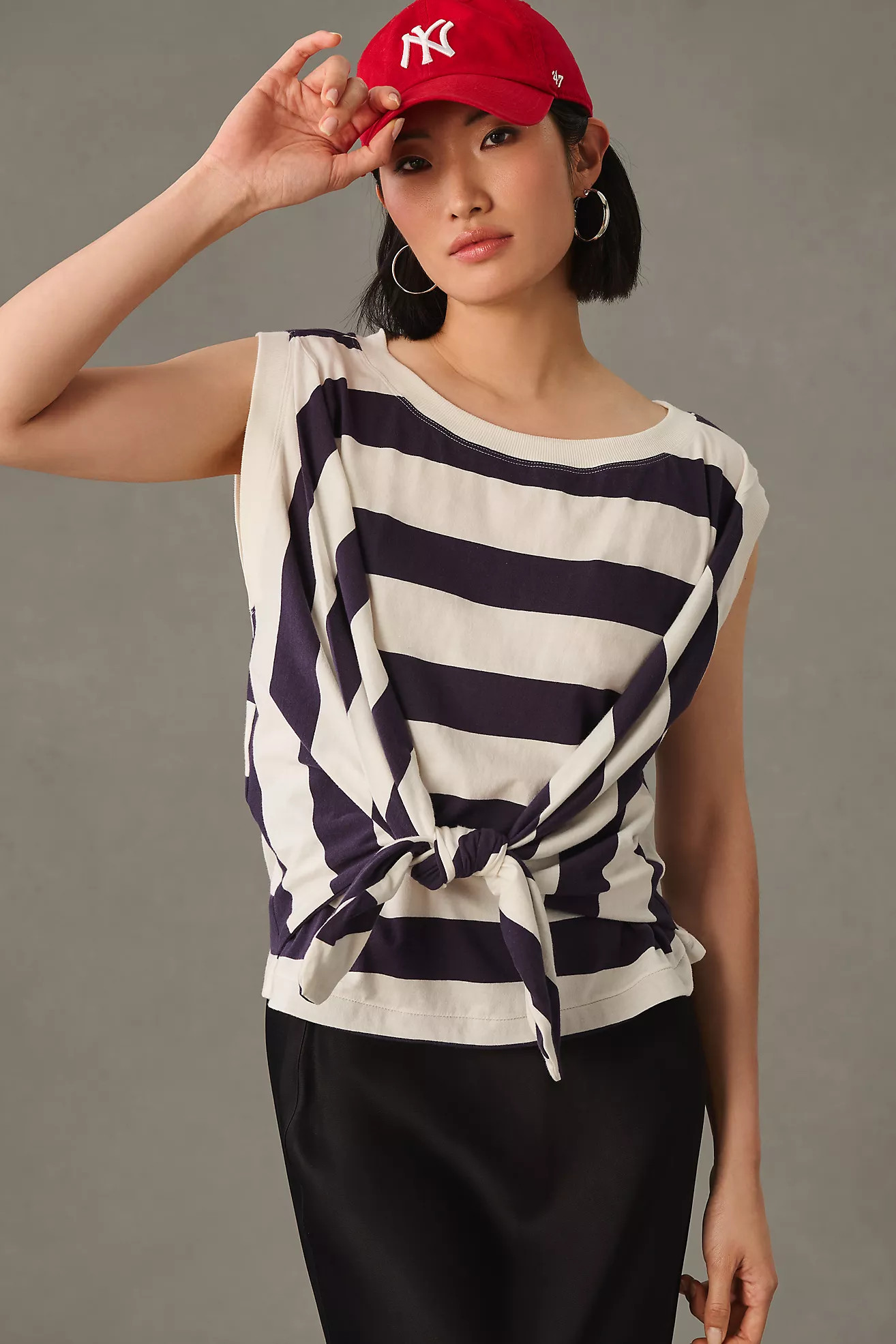 Maeve Tie-Front Wrap Tee | Anthropologie (US)