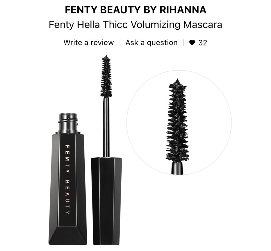 This is my kinda mascara brush. 🤩 she so thicc. Obsessed with everything fenty puts out. 

FENTY beauty. Sephora. Mascara. New beauty. Gift.

#LTKGiftGuide #LTKunder50 #LTKbeauty