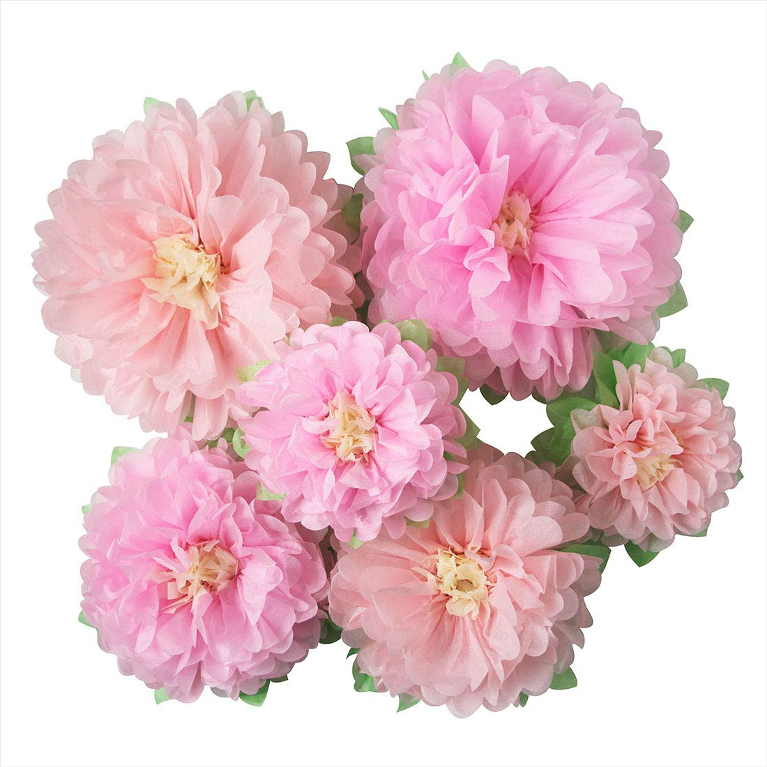 Pinks Flowers Decoration (11''-7'' Assorted) 6 pcs Artificial Tissue Paper Peony Nursery Wall Bri... | Amazon (US)