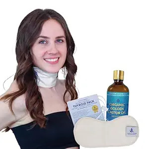 QUEEN OF THE THRONES Castor Oil Pack for Thyroid Less Mess, Reusable, Comfort Fit - Organic Cotto... | Amazon (US)