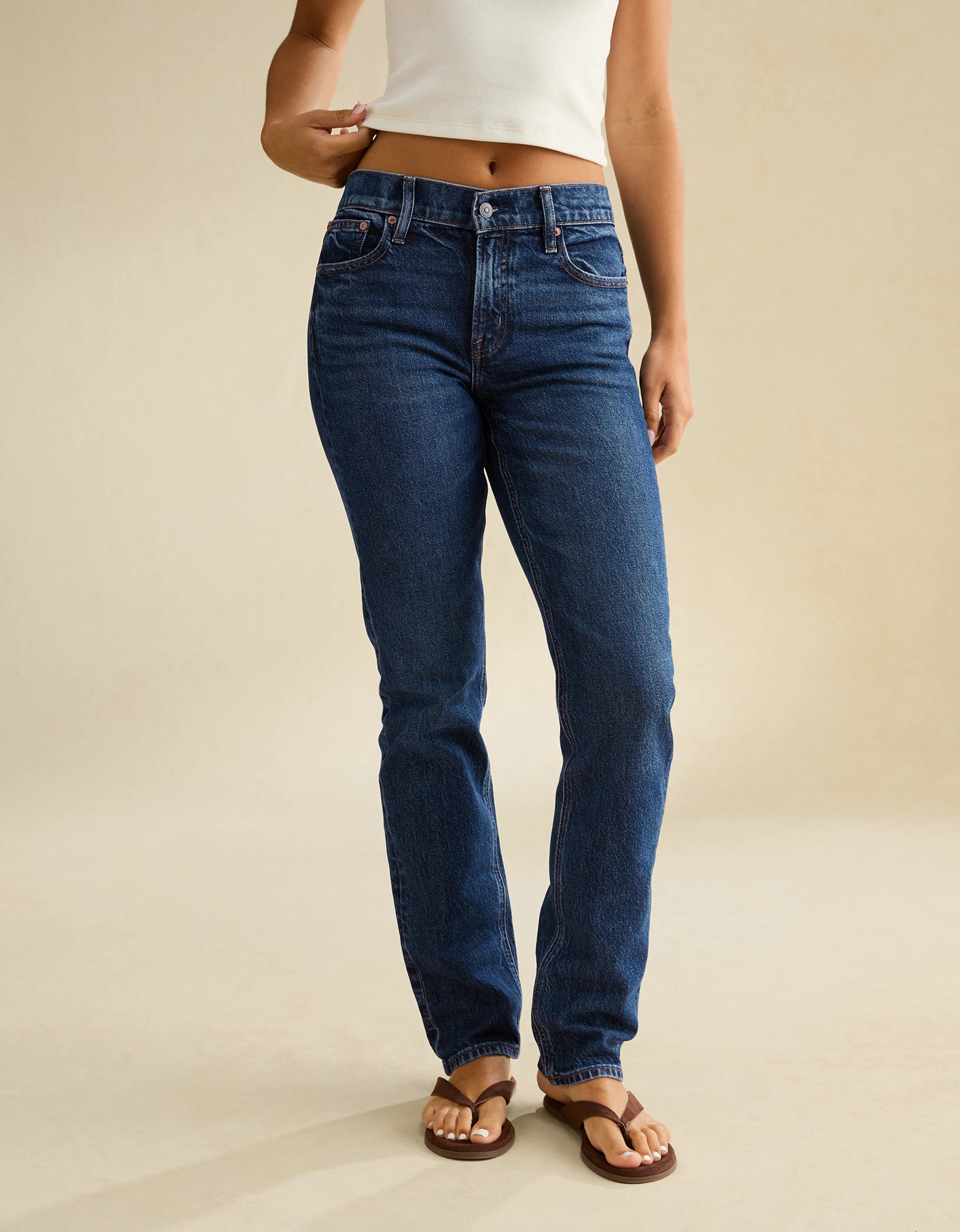 AE High-Waisted Straight Jean Women's Dark Wash 000 Short | American Eagle Outfitters (US & CA)