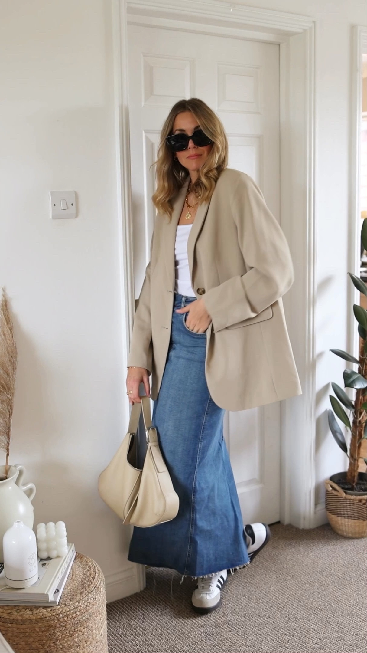 Denim maxi skirt 
Denim skirt
Oversize blazer 
Adidas Samba 
Spring outfit 

#LTKeurope #LTKstyletip #LTKSeasonal